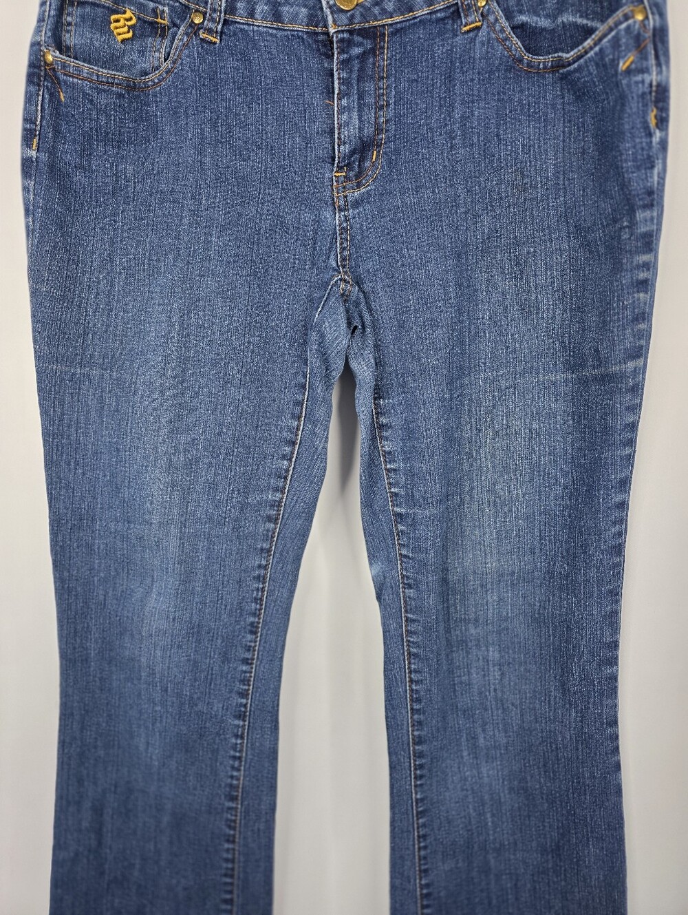 Rocawear Y2K Junior's Size 11 Bootcut Blue Denim Jeans R Logo Pockets Stretch - Picture 8 of 16